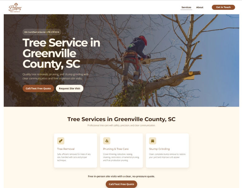 High-Converting Tree Service Website